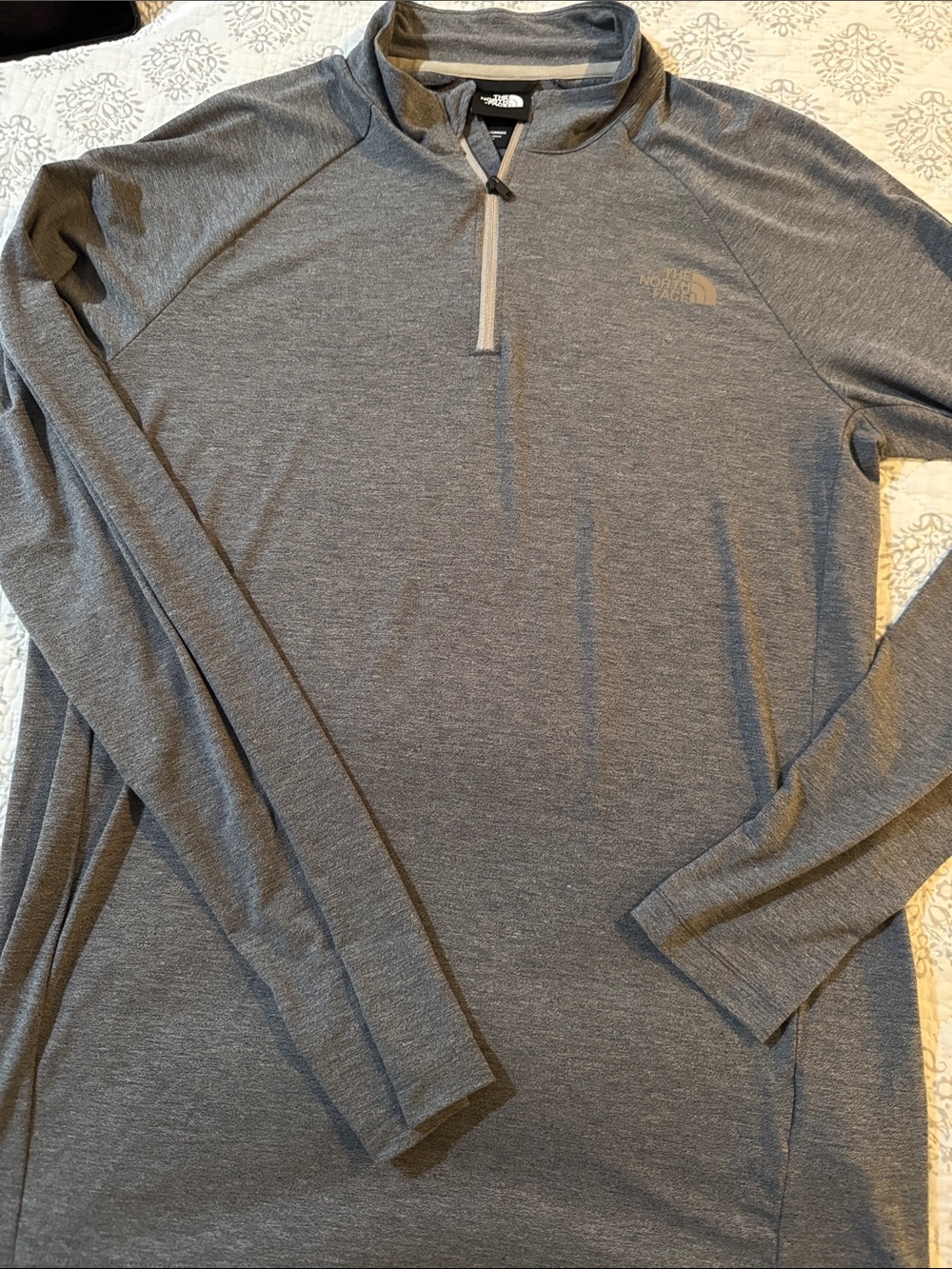 The North Face Men's Heather Gray Half-Zip Pullover- NWOT